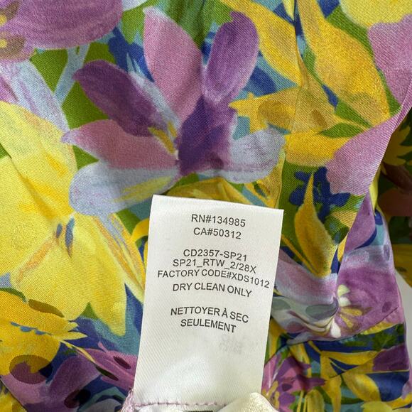 For Love and Lemons Cassia Dress Size 1X NWT Yellow Floral Ruched Midi Cocktail - Picture 16 of 16